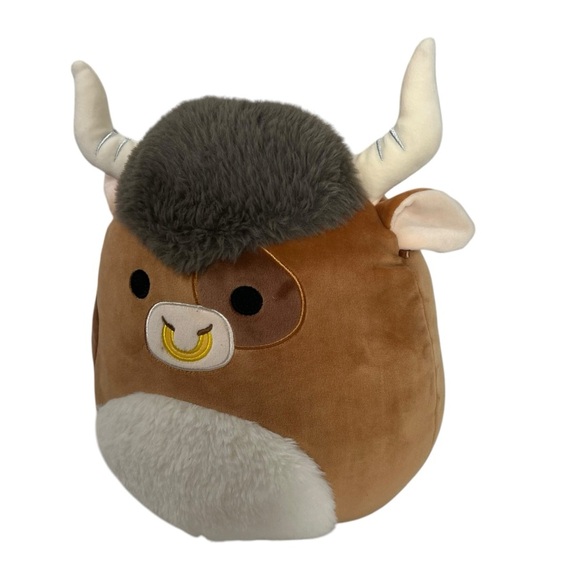 SQUISHMALLOW Shep Brown Spotted Bull Plush 12" Tall - Picture 3 of 7